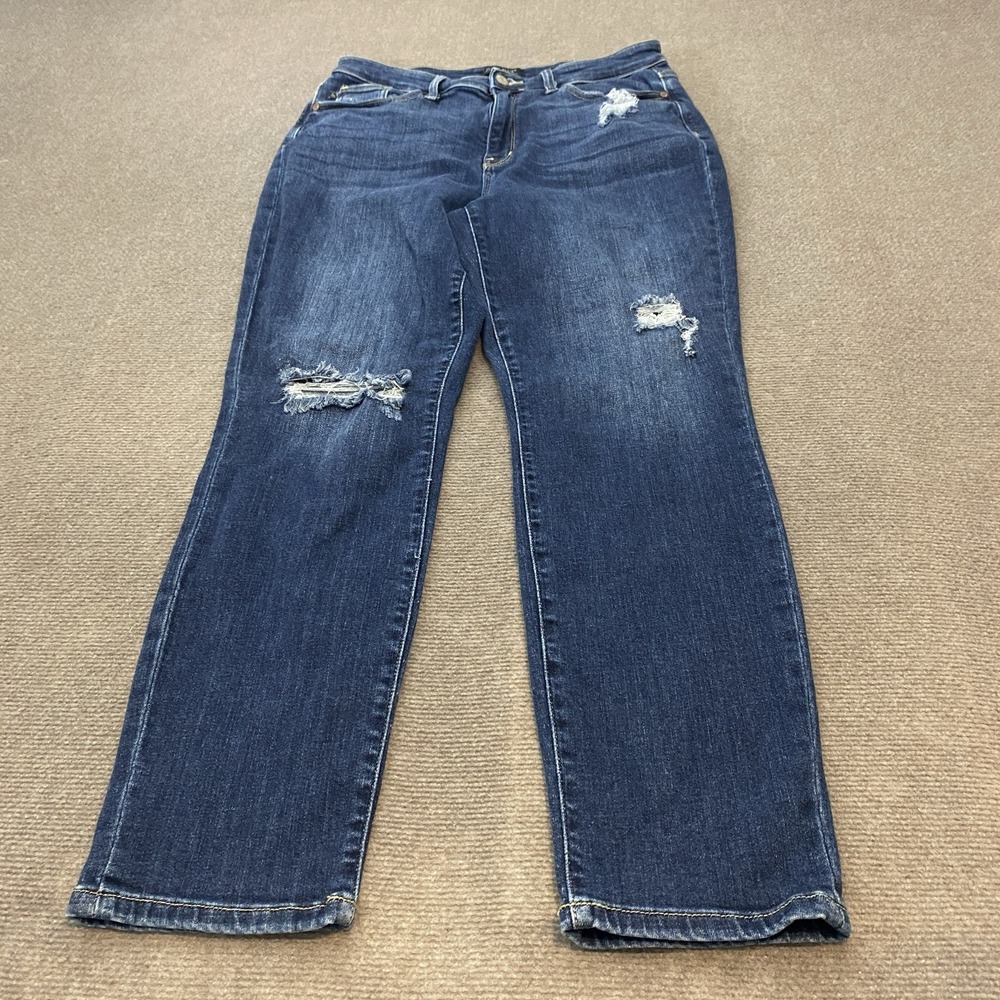 Judy Blue High Rise Distressed Dark Blue Jeans
